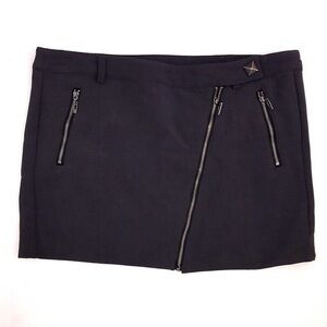 MNG Suit Charcoal Gray Mini Zipper Skirt
